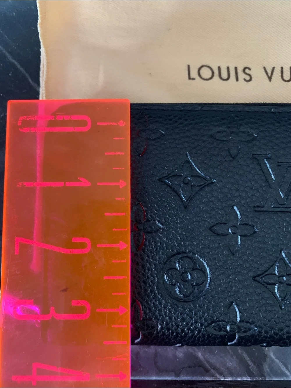NEW! Lux INSPIRED Black Embossed Monogram Leather Wallet